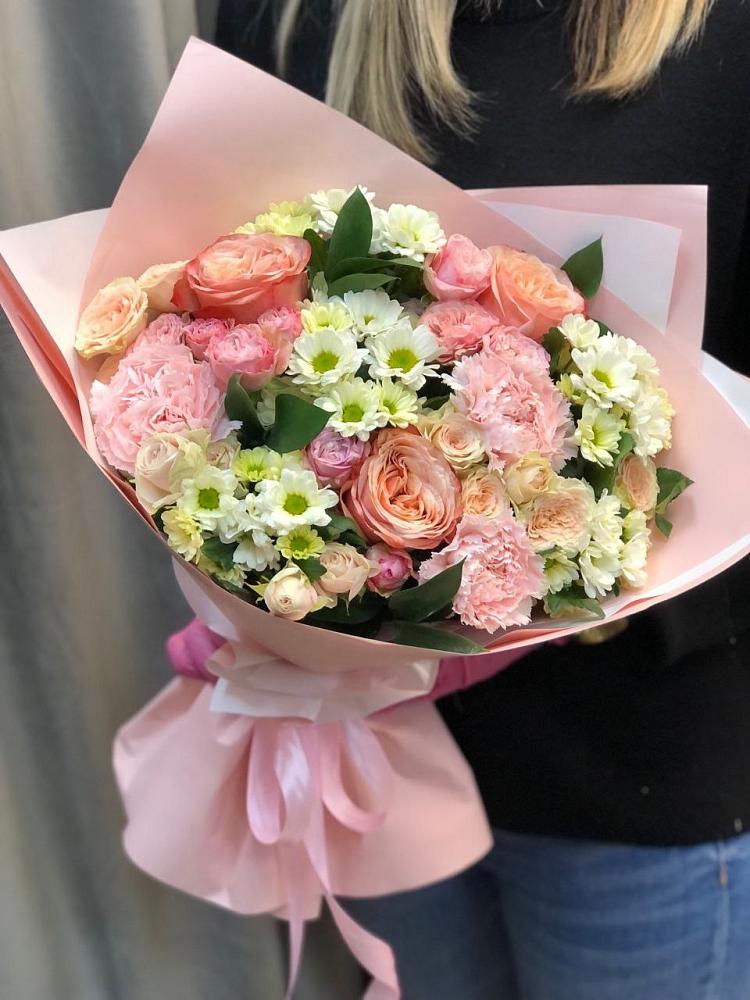 Букет цветов из: Гвоздики, Розы и Хризантемы в Залимане