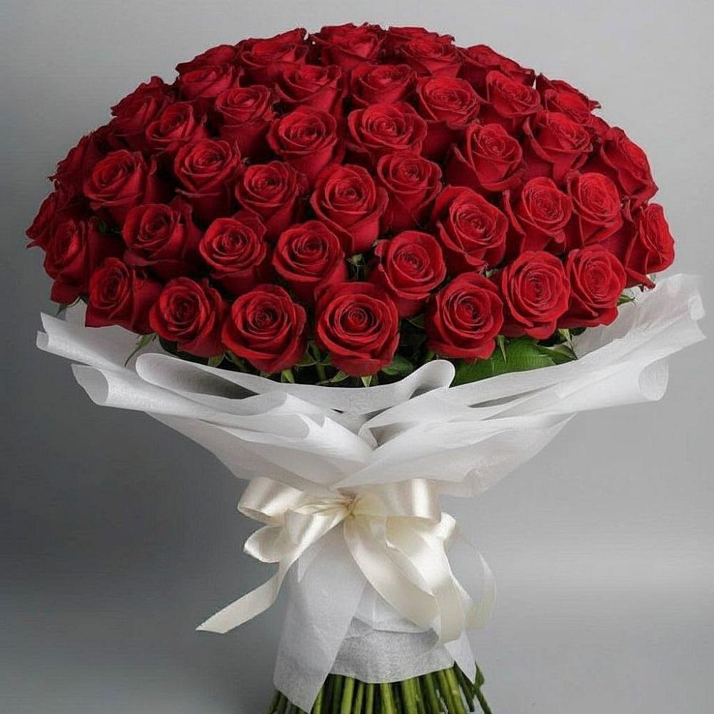 Букет 101 Красная роза Блэк Мэджик в Залимане