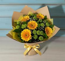 Букет цветов из:  Герберы и Хризантемы в Залимане