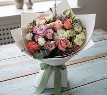 Букет цветов из:  Розы, Лизиантусы и Гвоздики #REPLACE_PRED# Залимане