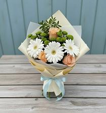 Букет цветов из:  Герберы, Розы и Хризантемы в Залимане