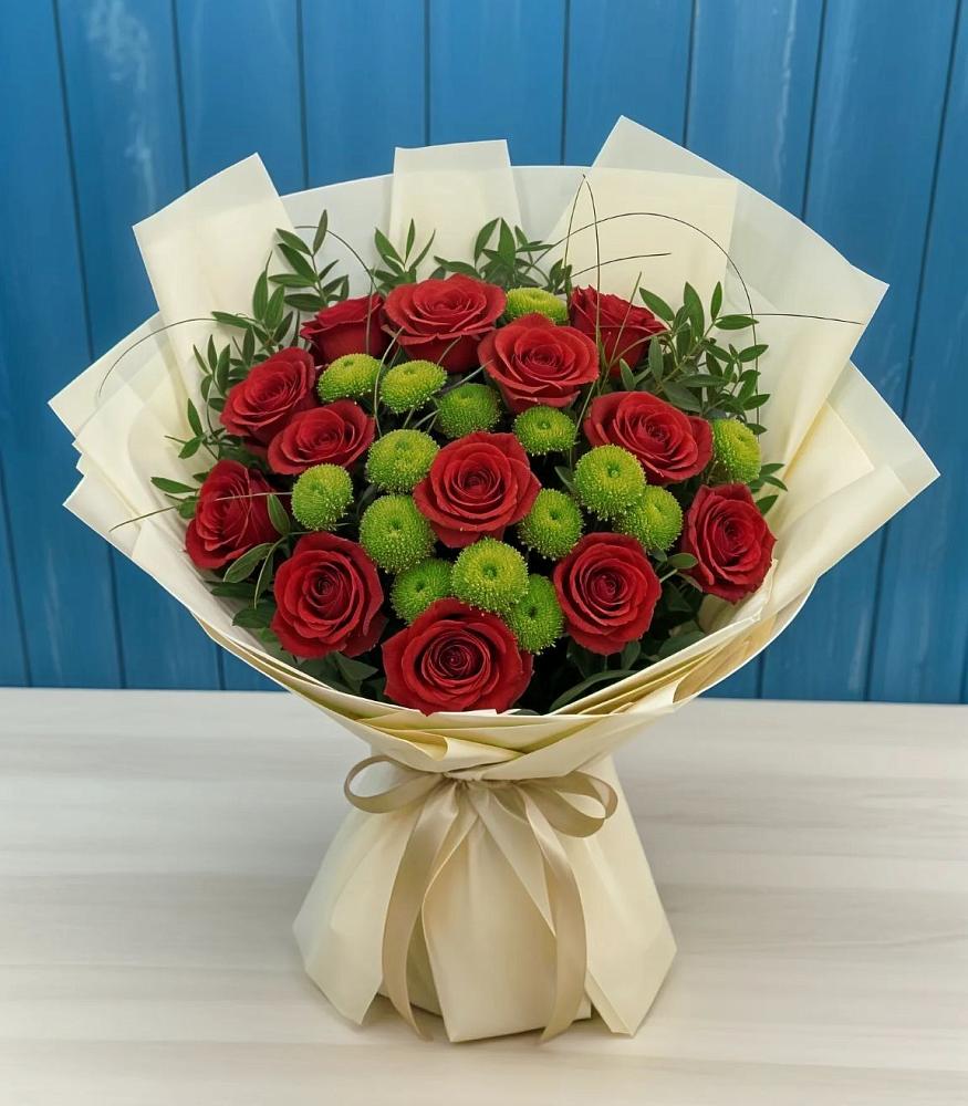 Букет цветов из: Розы и Хризантемы в Залимане