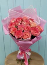 Букет 15 Розовых роз Равель в Залимане